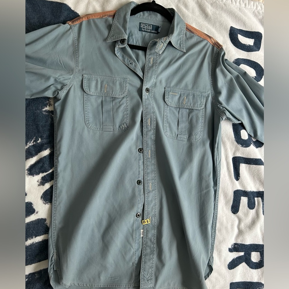 Polo Ralph Lauren Men’s Small chambray southwest pattern l/S button down used